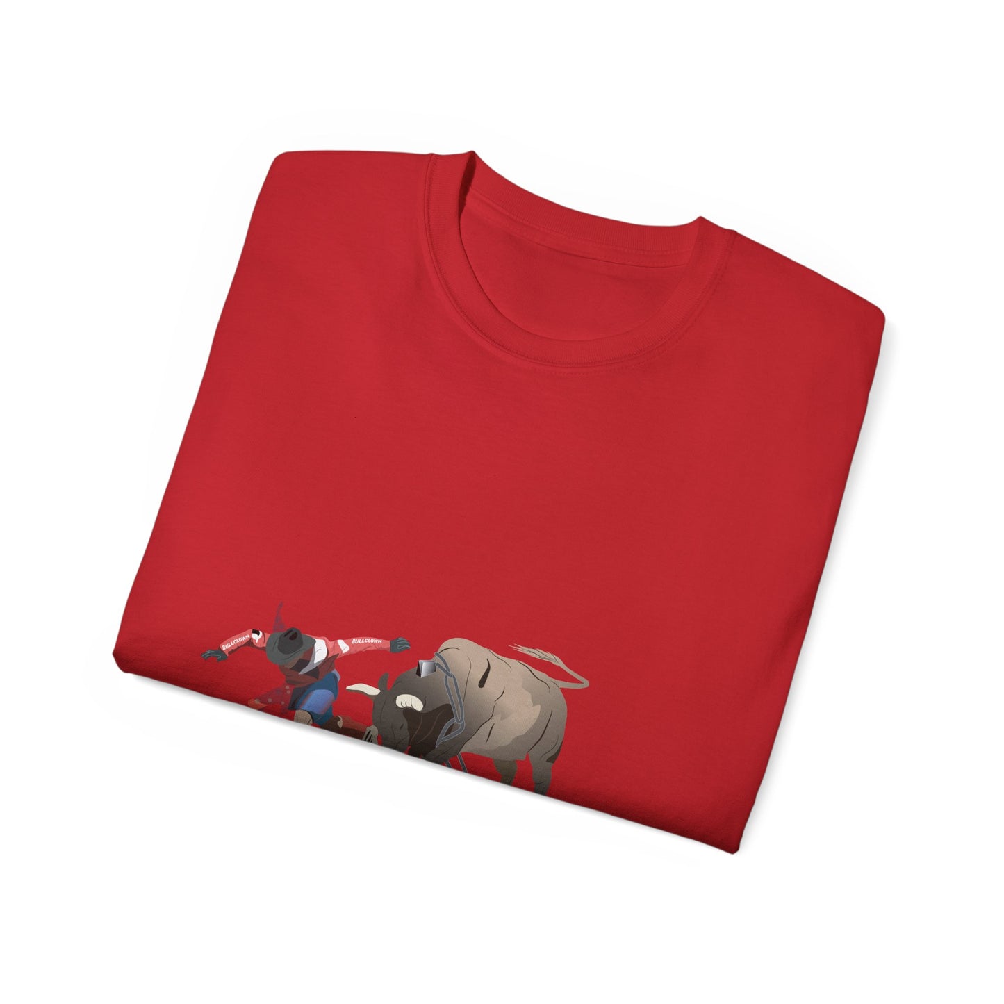 Unisex Ultra Cotton Tee - Rodeo - Bull and Clown