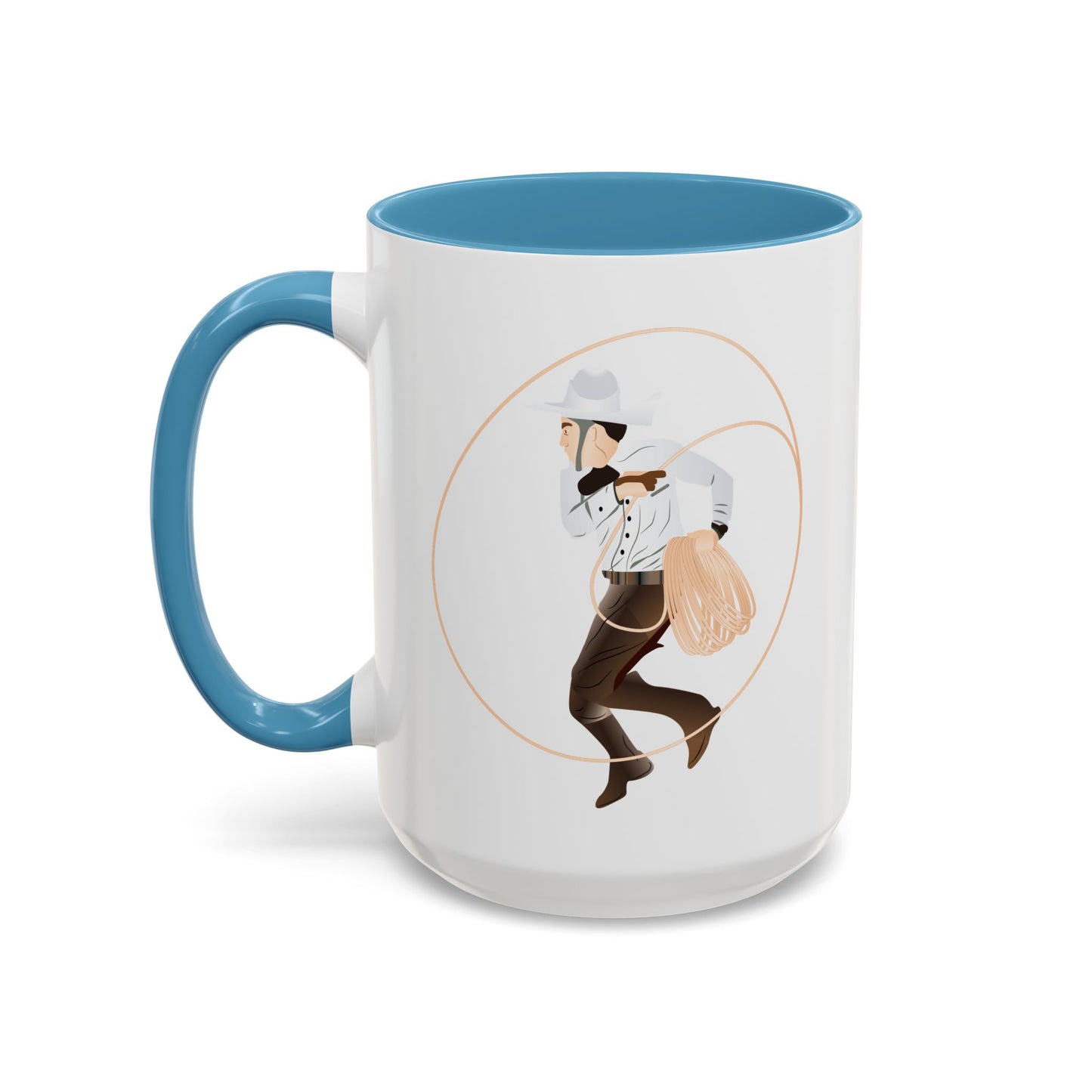 Accent Coffee Mug (11, 15oz) - Rodeo - Mexican Cowboy - Lariat