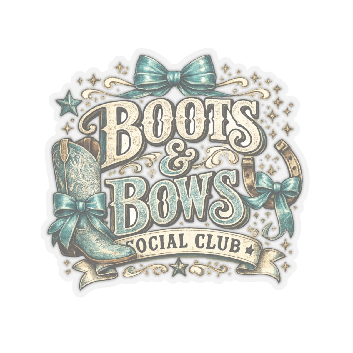 Kiss-Cut Sticker — Boots and bows