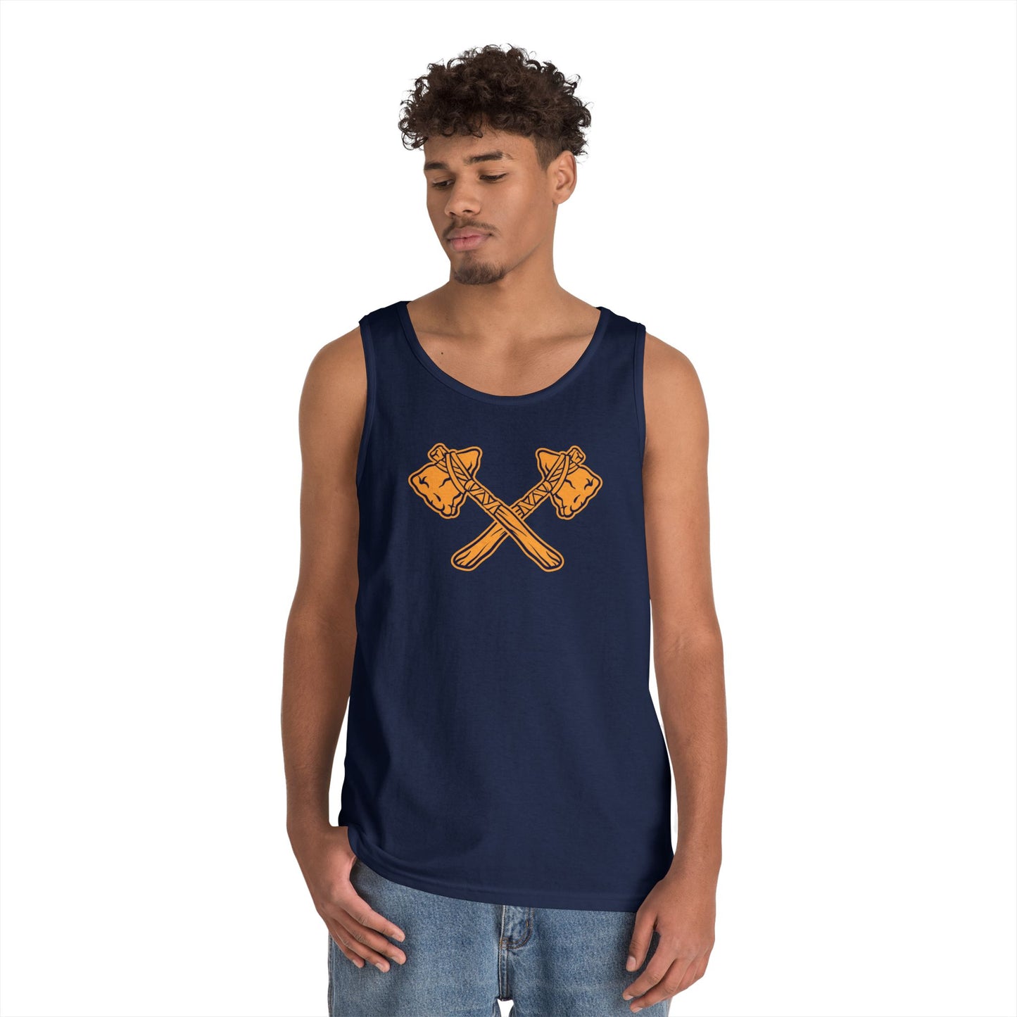 Unisex Heavy Cotton Tank Top - Crossed Tomahawks