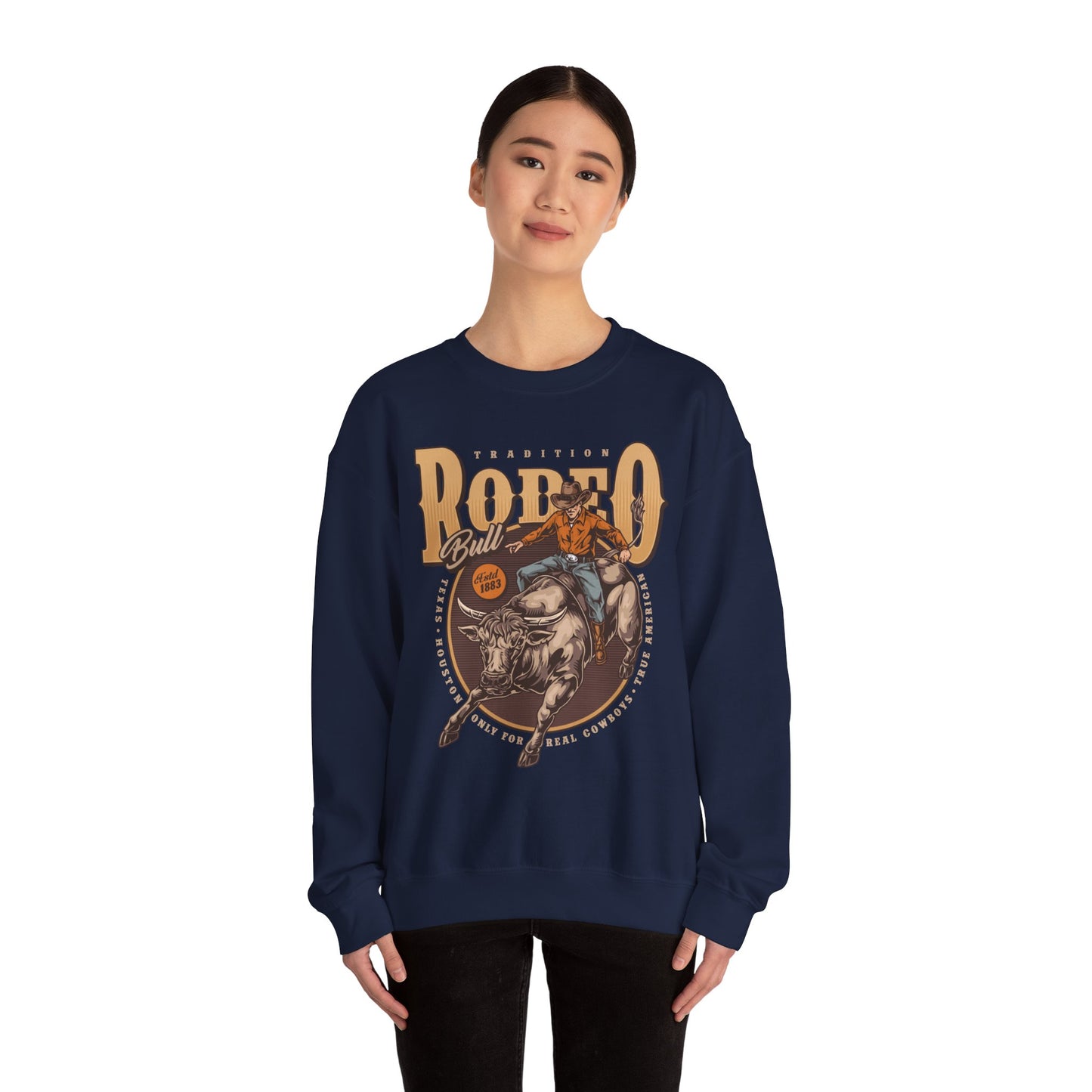 Crewneck Sweatshirt - Tradition Rodeo Bull - Real Cowboys
