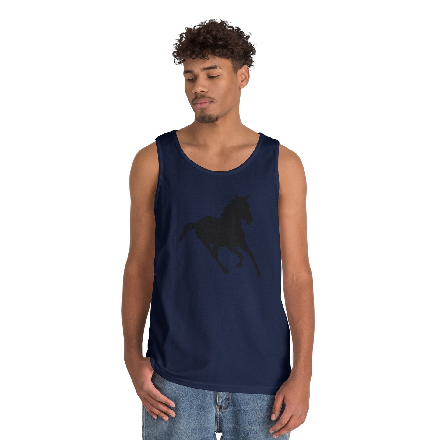 Unisex Heavy Cotton Tank Top - Wild Horse - Running Leaning Left X 300