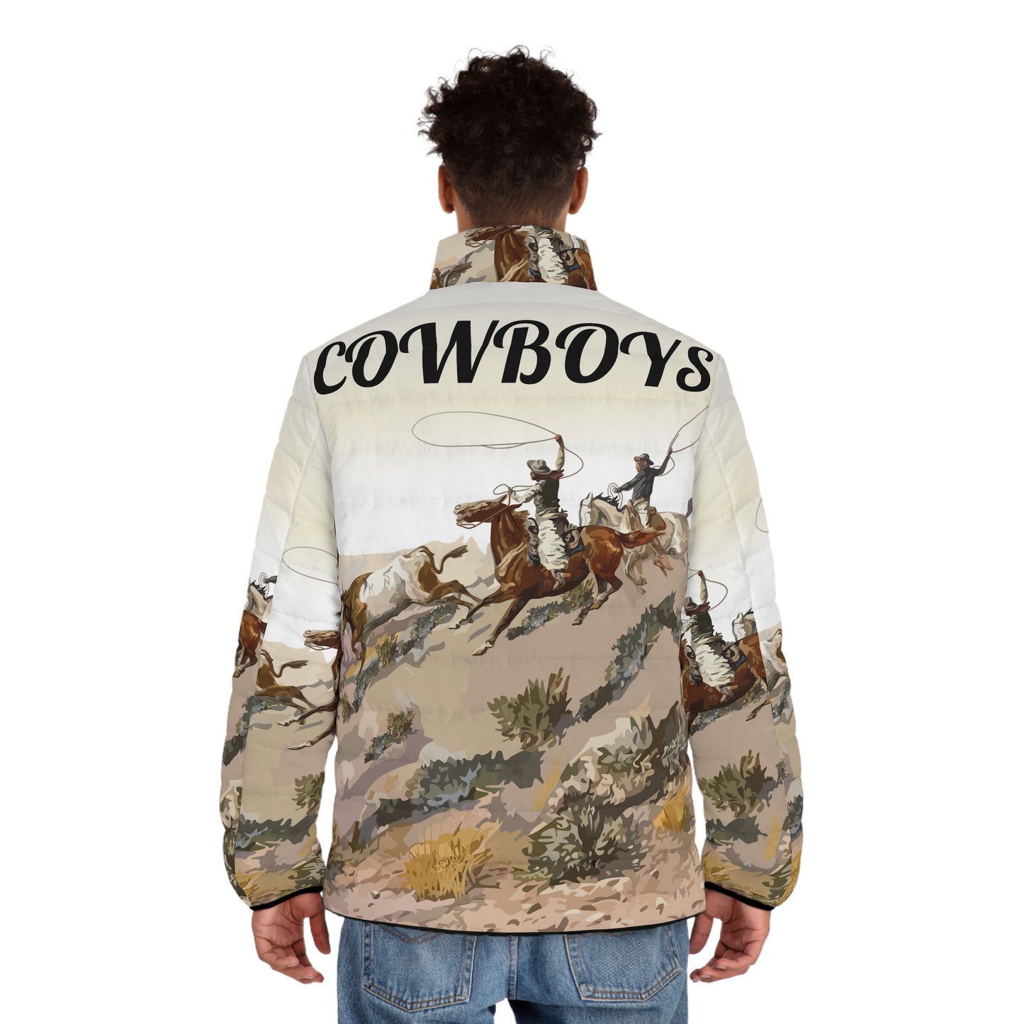Cowboys Wrangling Men's Puffer Jacket