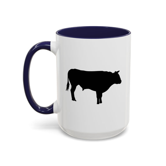 Accent Coffee Mug (11, 15oz) - Bull - Silhouette