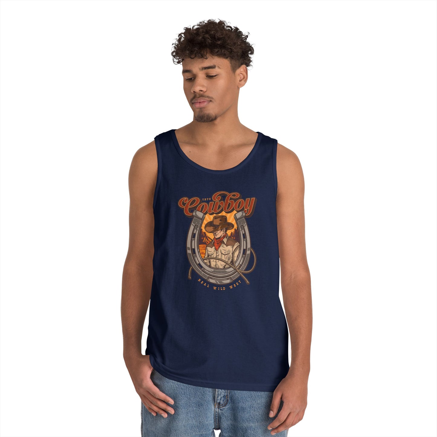Unisex Heavy Cotton Tank Top - True Cowboy - Real Wild West