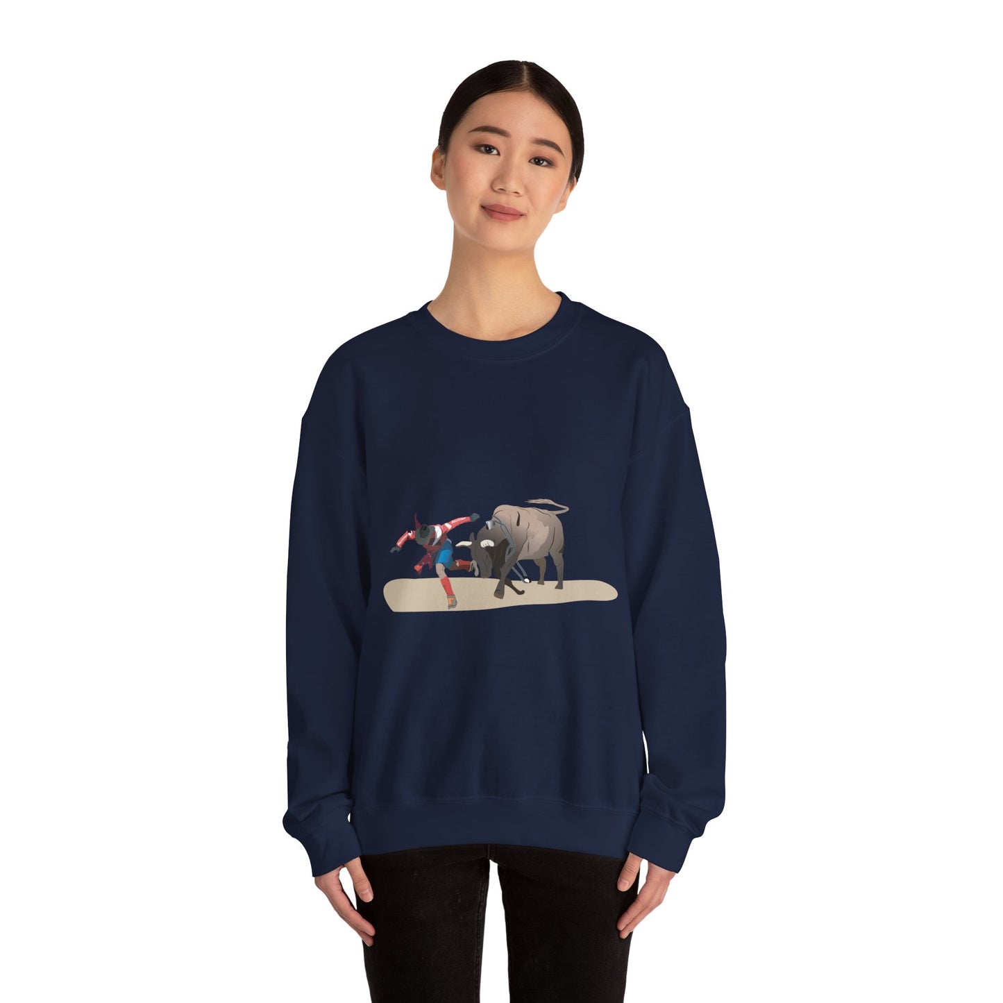 Crewneck Sweatshirt - Rodeo - Bull and Clown