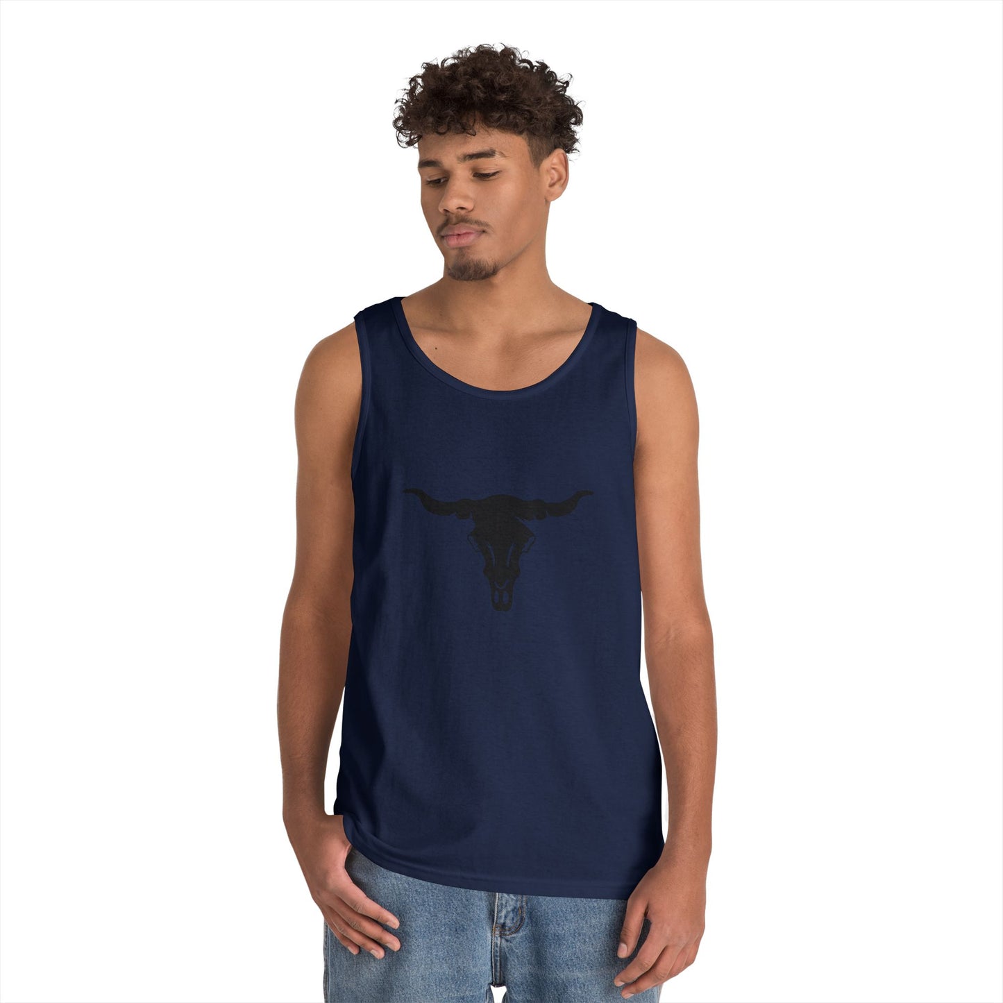 Unisex Heavy Cotton Tank Top - Cattle Skull X 300