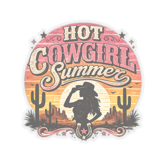 Kiss-Cut Sticker — Hot cowgirl summer at sunset