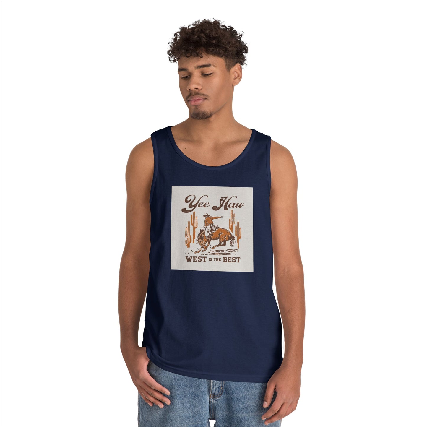 Unisex Heavy Cotton Tank Top - Wild West Cowboy - Yee Haw