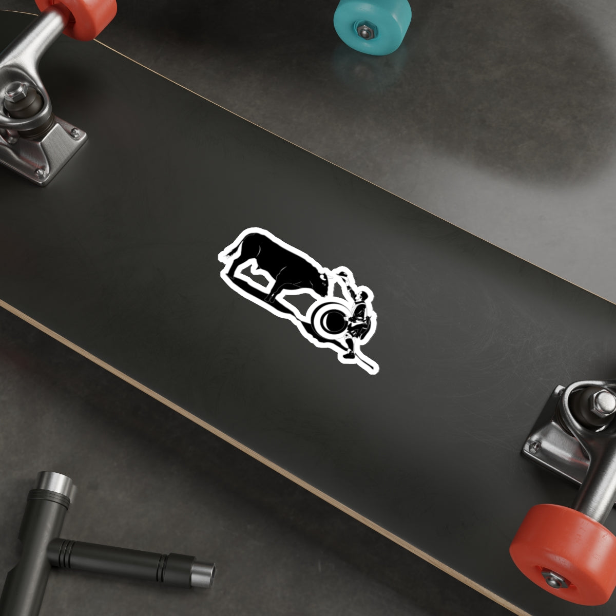 Die-cut stickers - Clown and Bull - BW