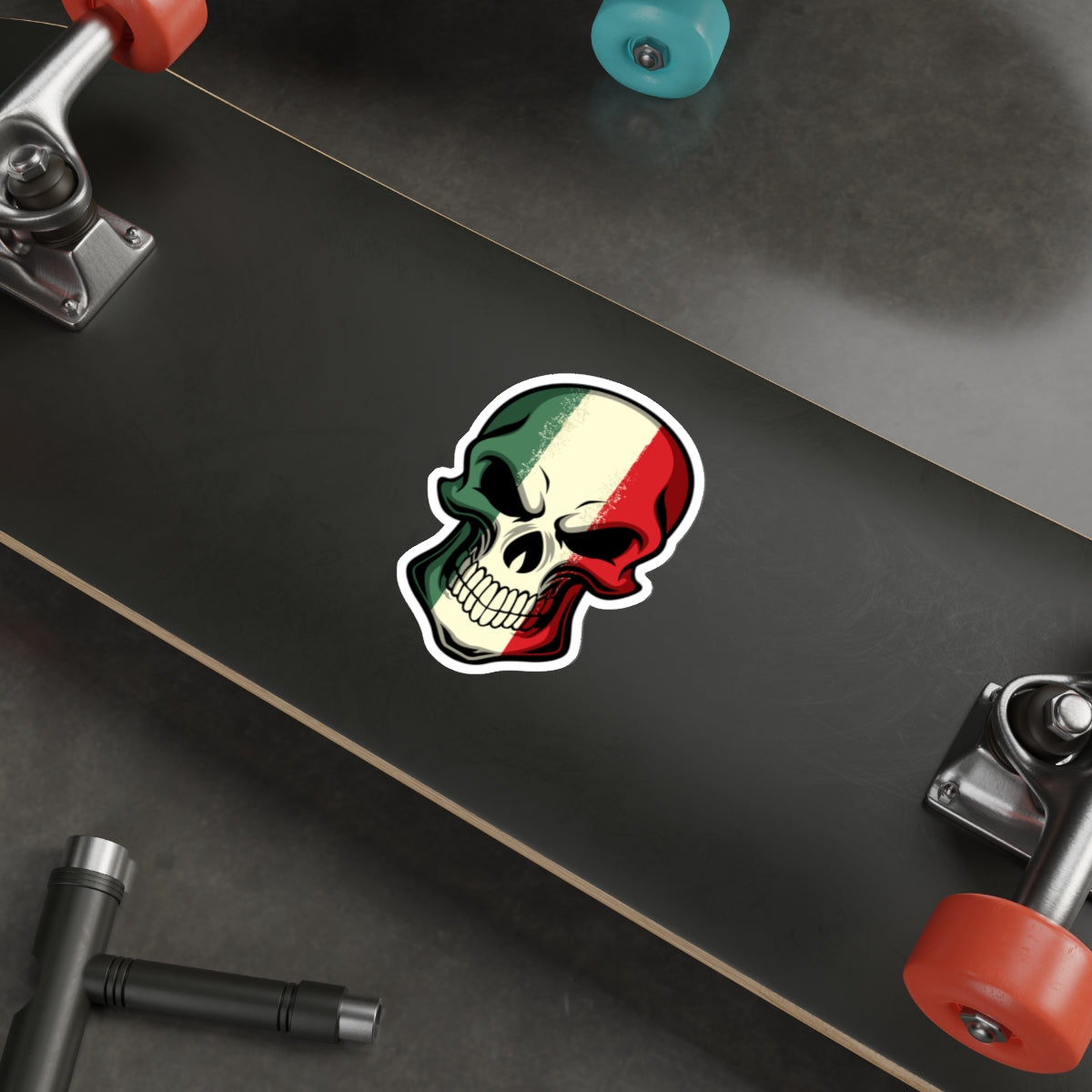 Die-cut stickers - Red White Green Skull