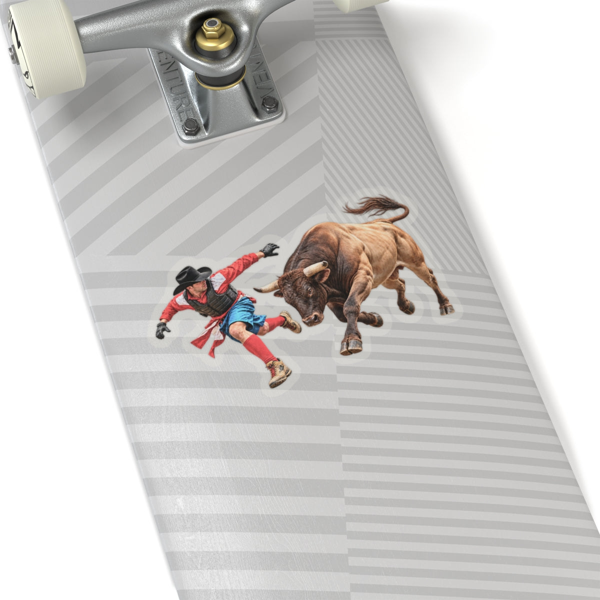 Kiss-Cut Stickers - Cowboys - Bull Chasing Clown - without Text - 3D Transparent
