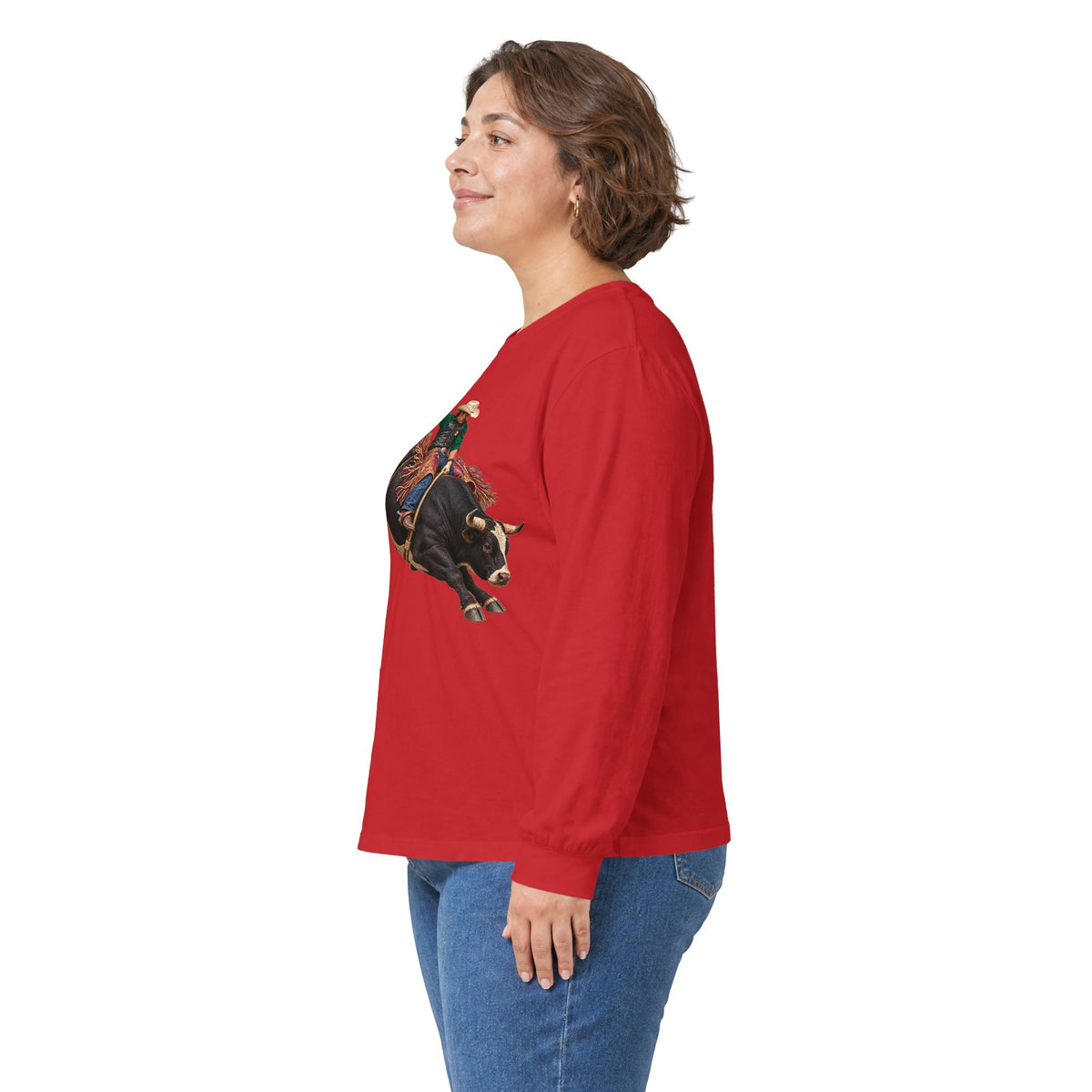 Unisex Ultra Cotton Long Sleeve Tee - Cowboys - Bull Rider - Latino - without Text - 3D Transparent