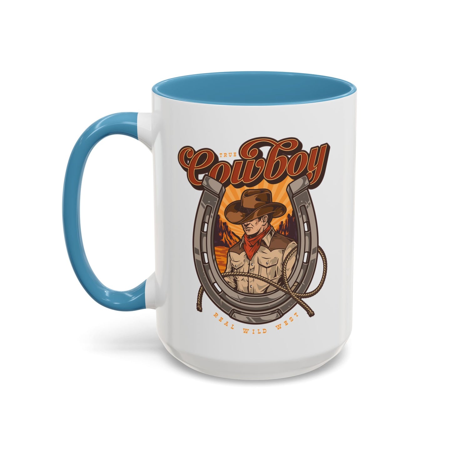 Accent Coffee Mug (11, 15oz) - True Cowboy - Real Wild West