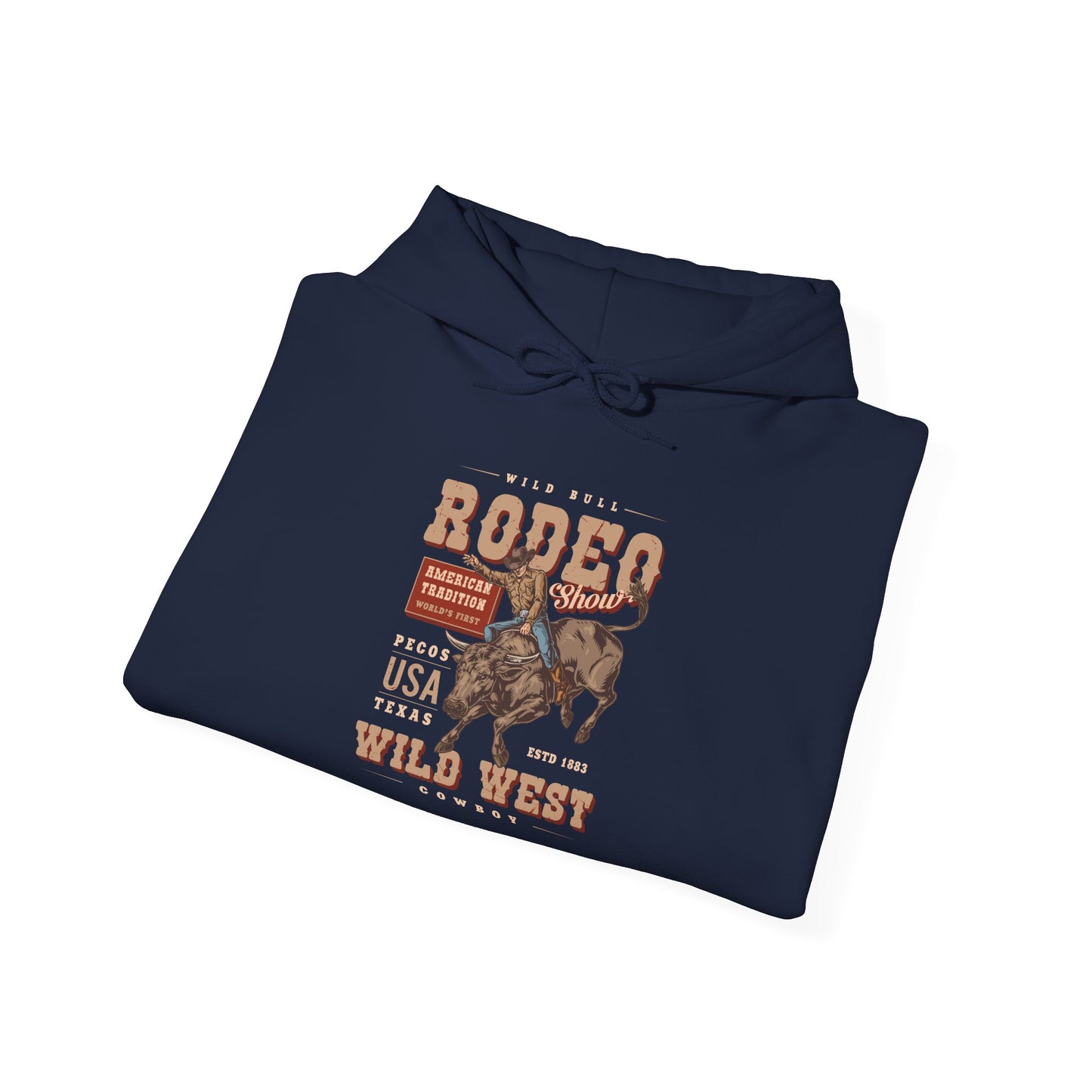 Unisex Hoodie - American Tradition Wild Bull Rodeo Show - Wild West Cowboy, Texas