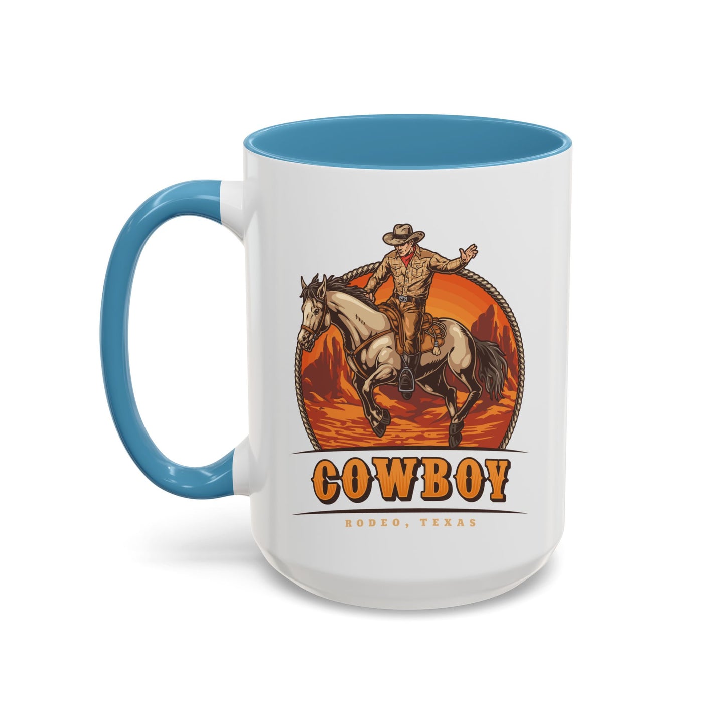 Accent Coffee Mug (11, 15oz) - Rodeo Cowboy - Texas