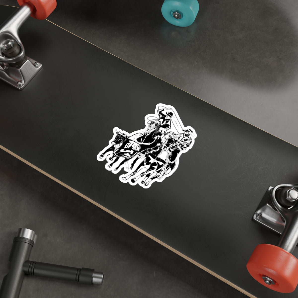 Die-cut stickers - California Rodeo - Salinas Team Roping - BW