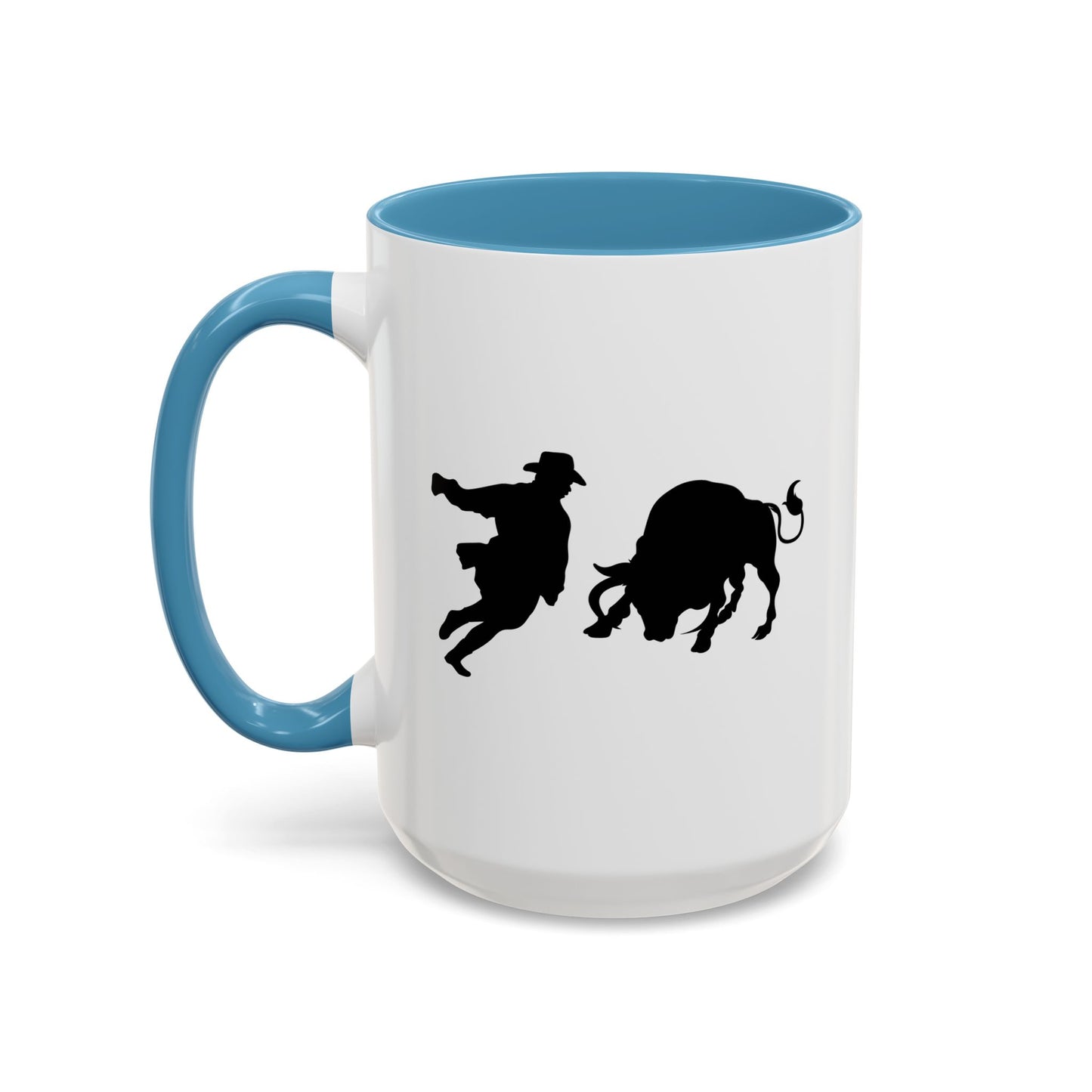Accent Coffee Mug (11, 15oz) - Clown and Bull - Silhouette