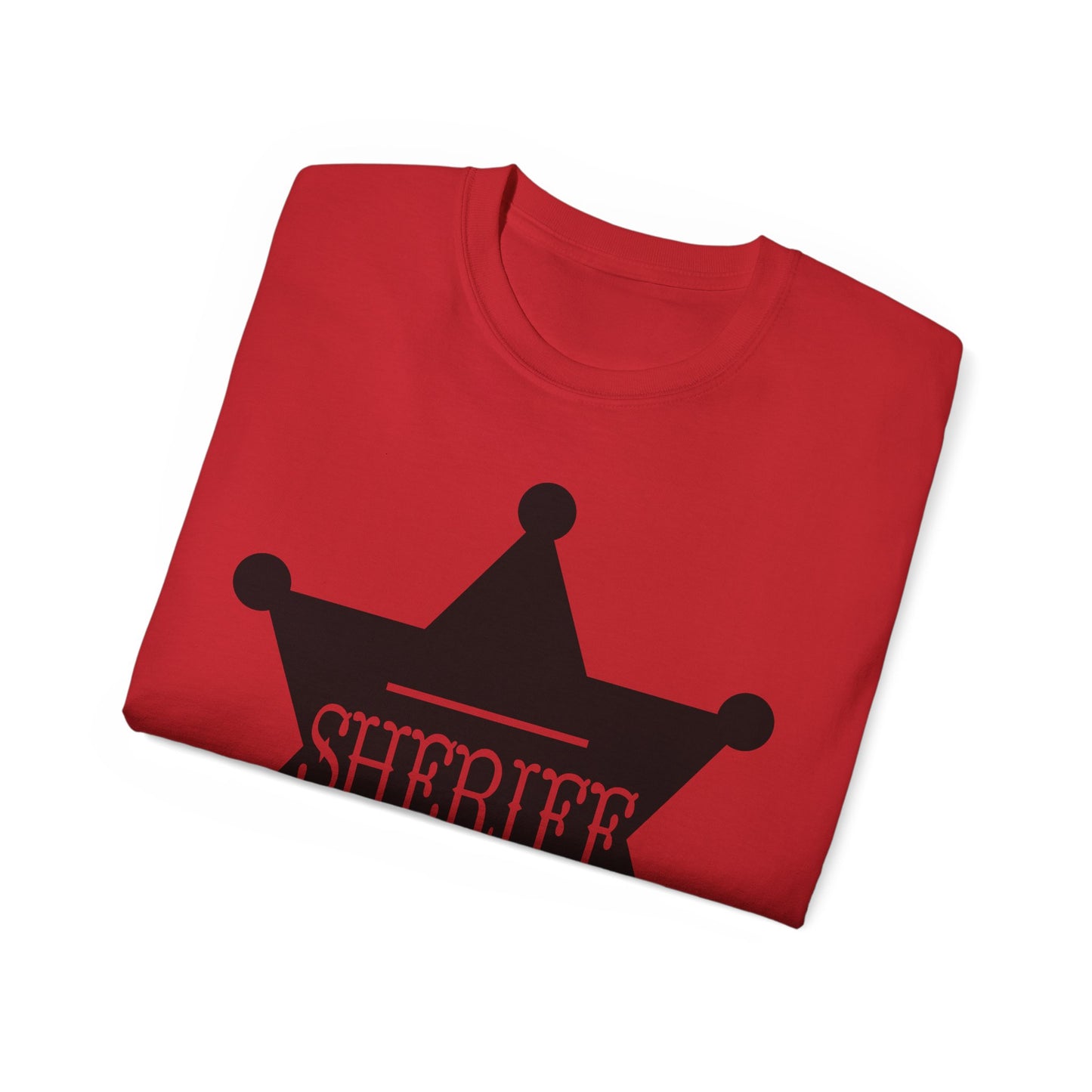 Unisex Ultra Cotton Tee - Sheriff Badge w Txt Sheriff X 300