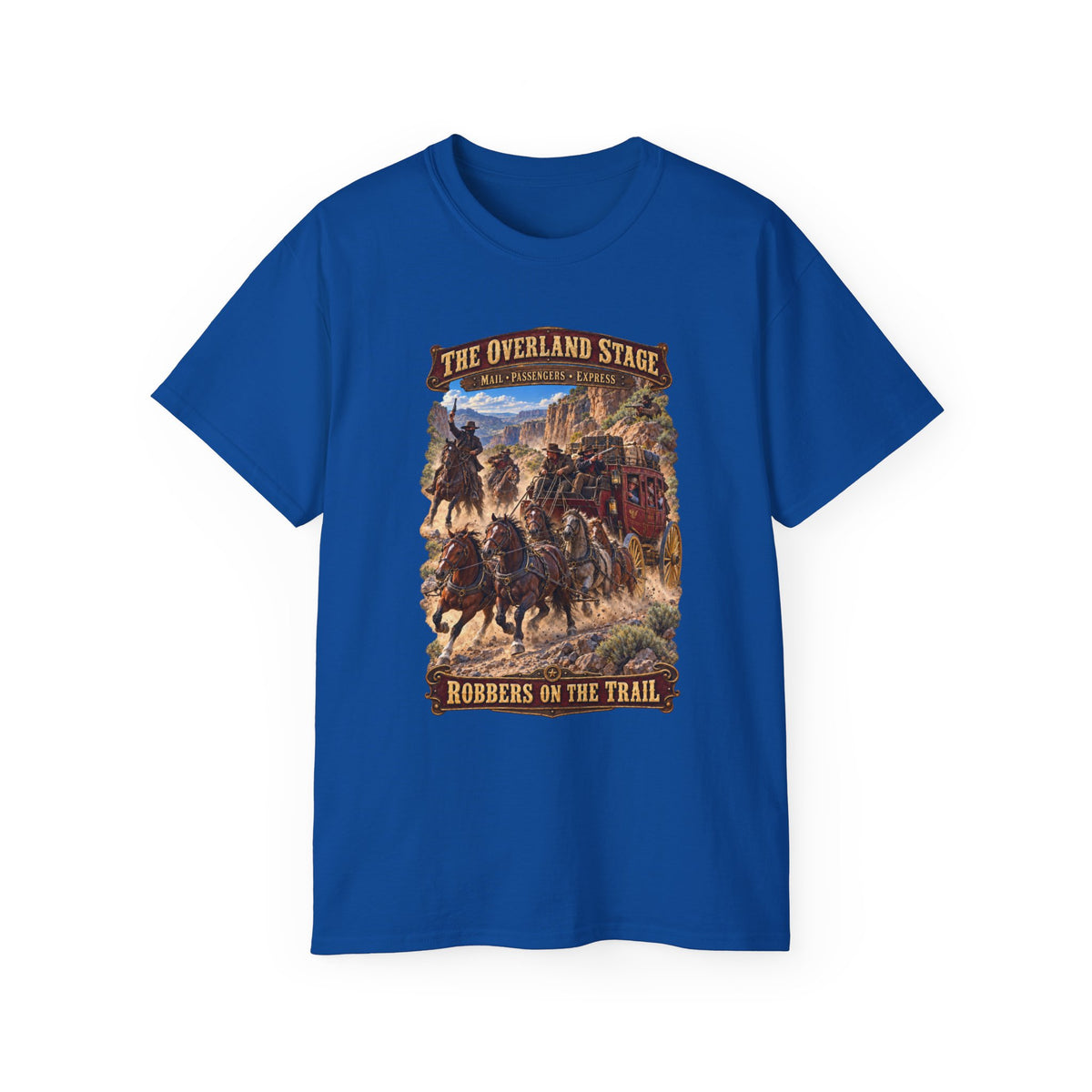 Unisex Ultra Cotton Tee - Overland Stage - Robbers on the Trail - 3D - Enhanced
