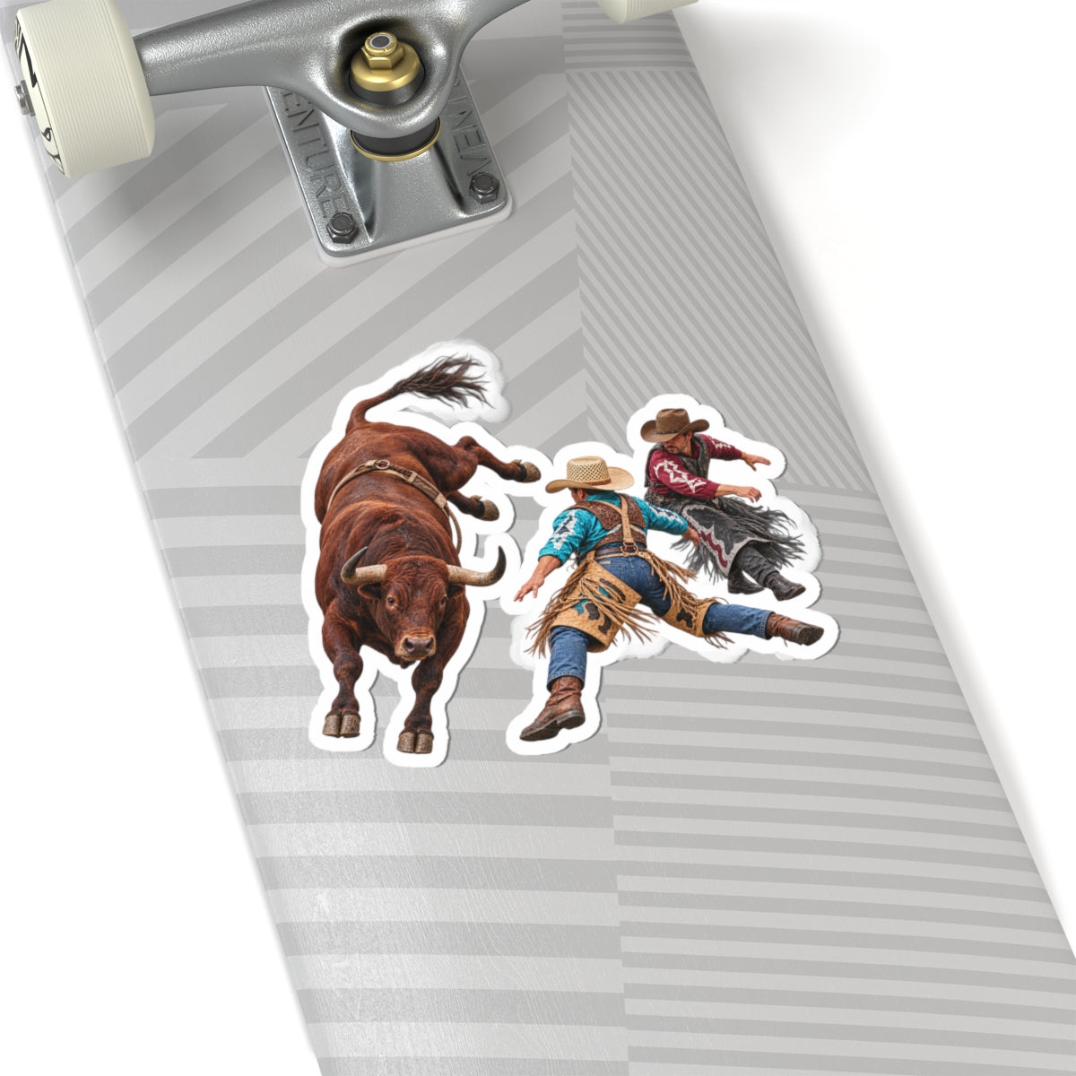 Kiss-Cut Stickers - Cowboys - Clowns and Brown Bull - without Text - 3D Transparent