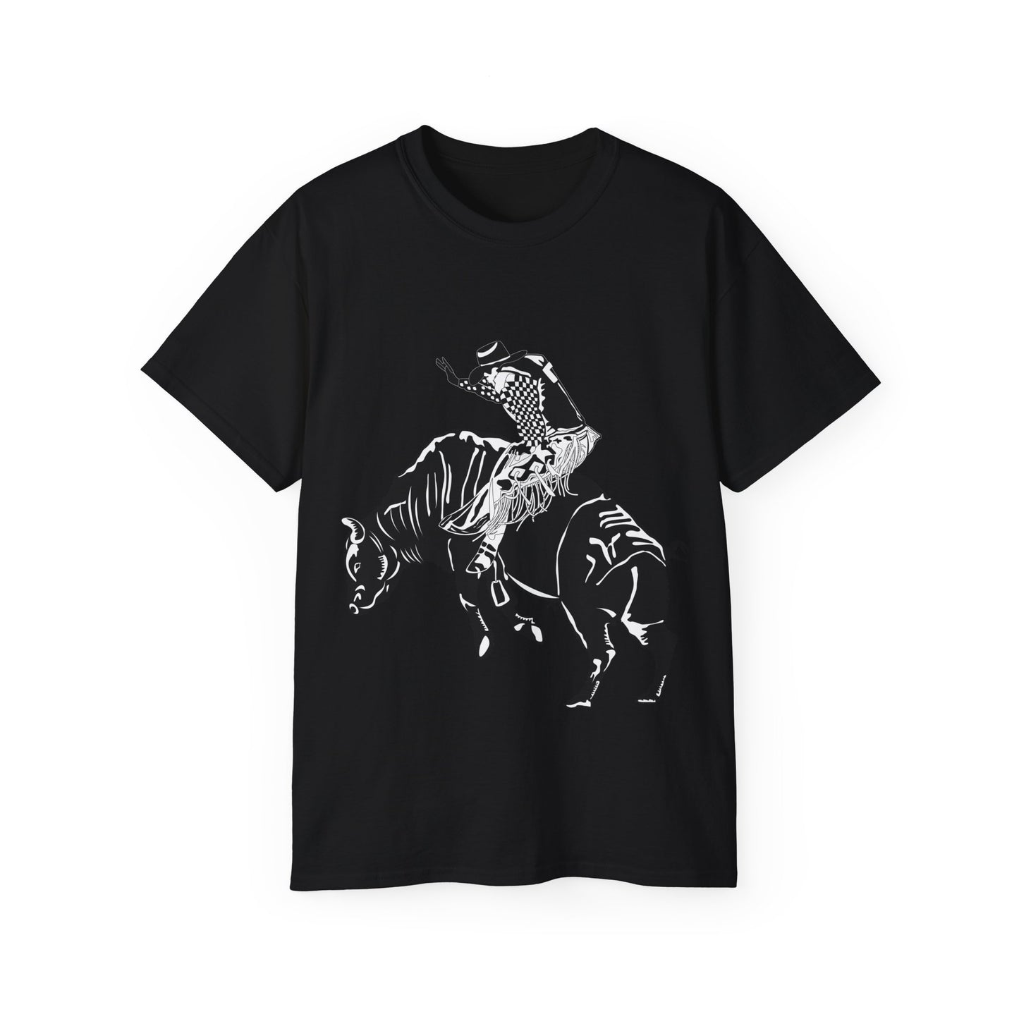 Unisex Ultra Cotton Tee - Cowboy - Bull Rider - BW
