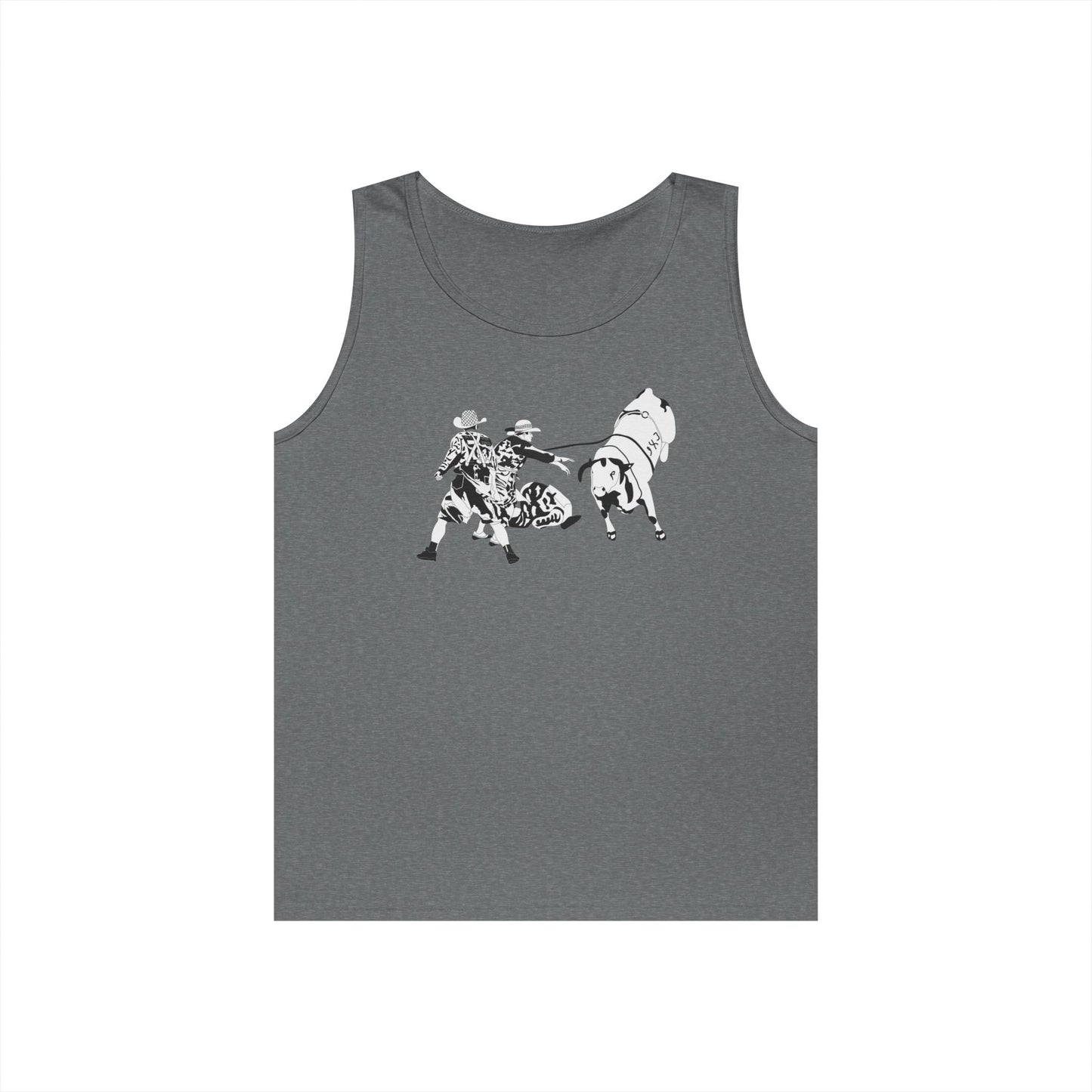 Unisex Heavy Cotton Tank Top - Clowns and Bull - BW