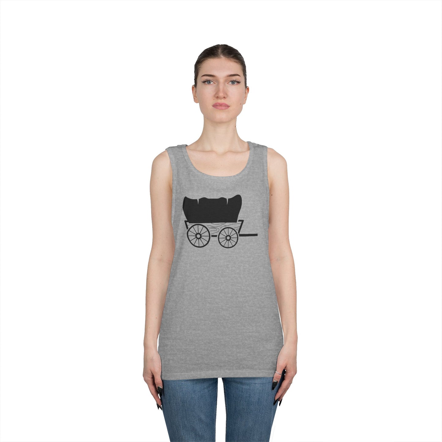 Unisex Heavy Cotton Tank Top - Covered Wagon X 300