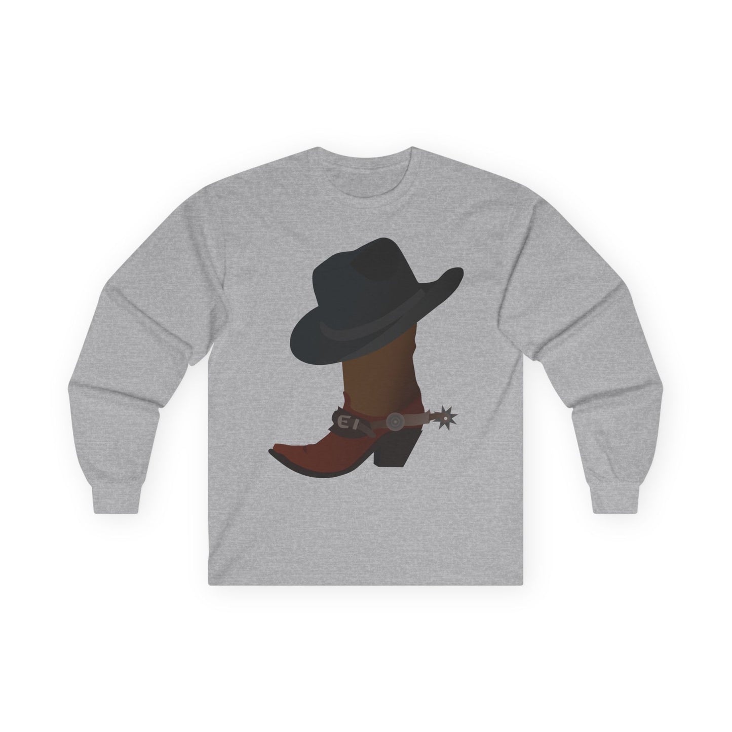 Unisex Ultra Cotton Long Sleeve Tee - Rodeo - Boots and Hat and Spurs