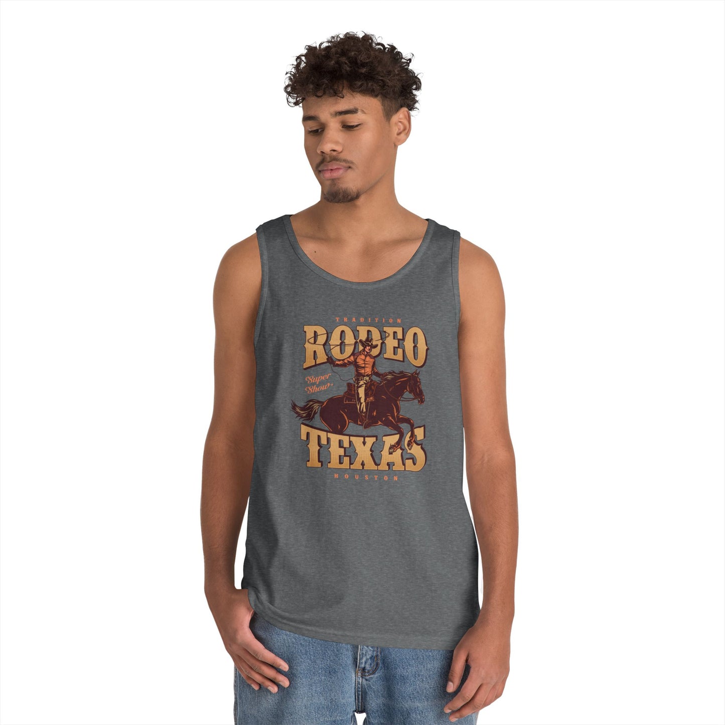 Unisex Heavy Cotton Tank Top - Tradition Rodeo Super Show - Houston, Texas