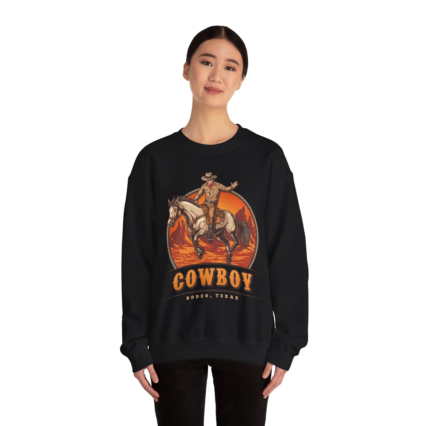 Crewneck Sweatshirt - Rodeo Cowboy - Texas