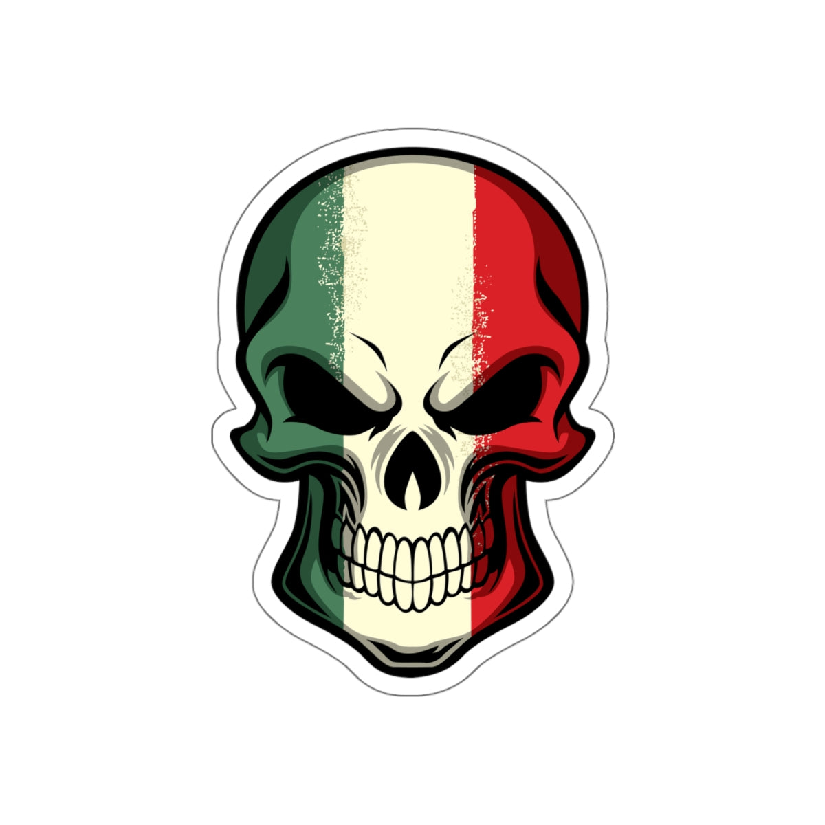 Die-cut stickers - Red White Green Skull