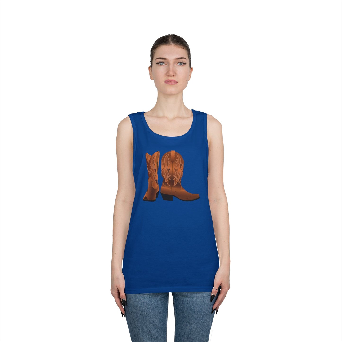 Unisex Heavy Cotton Tank Top - Rodeo - Cowboy Boots
