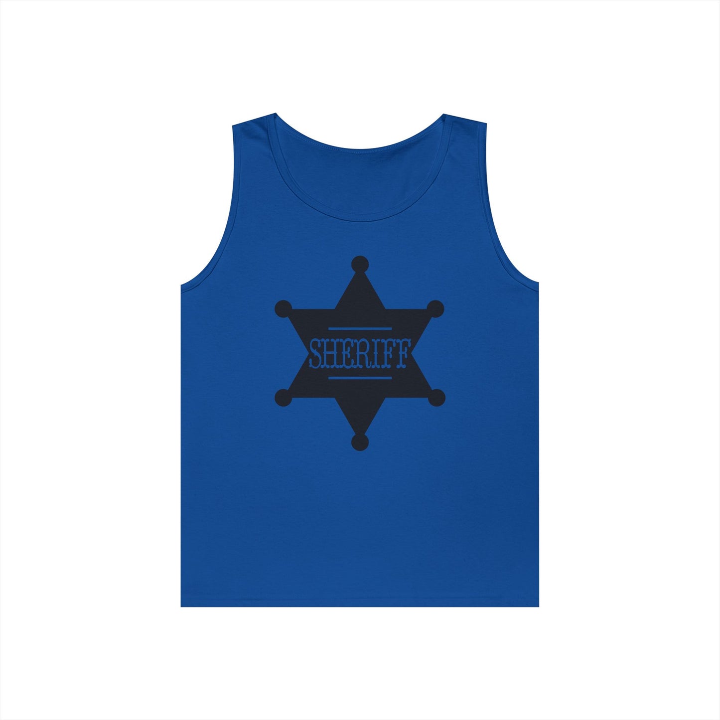 Unisex Heavy Cotton Tank Top - Sheriff Badge w Txt Sheriff X 300