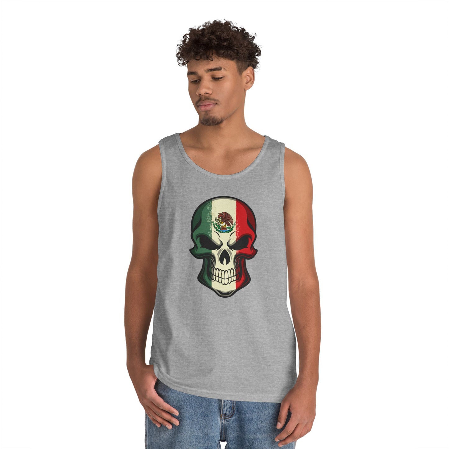 Unisex Heavy Cotton Tank Top - Mexican Skull