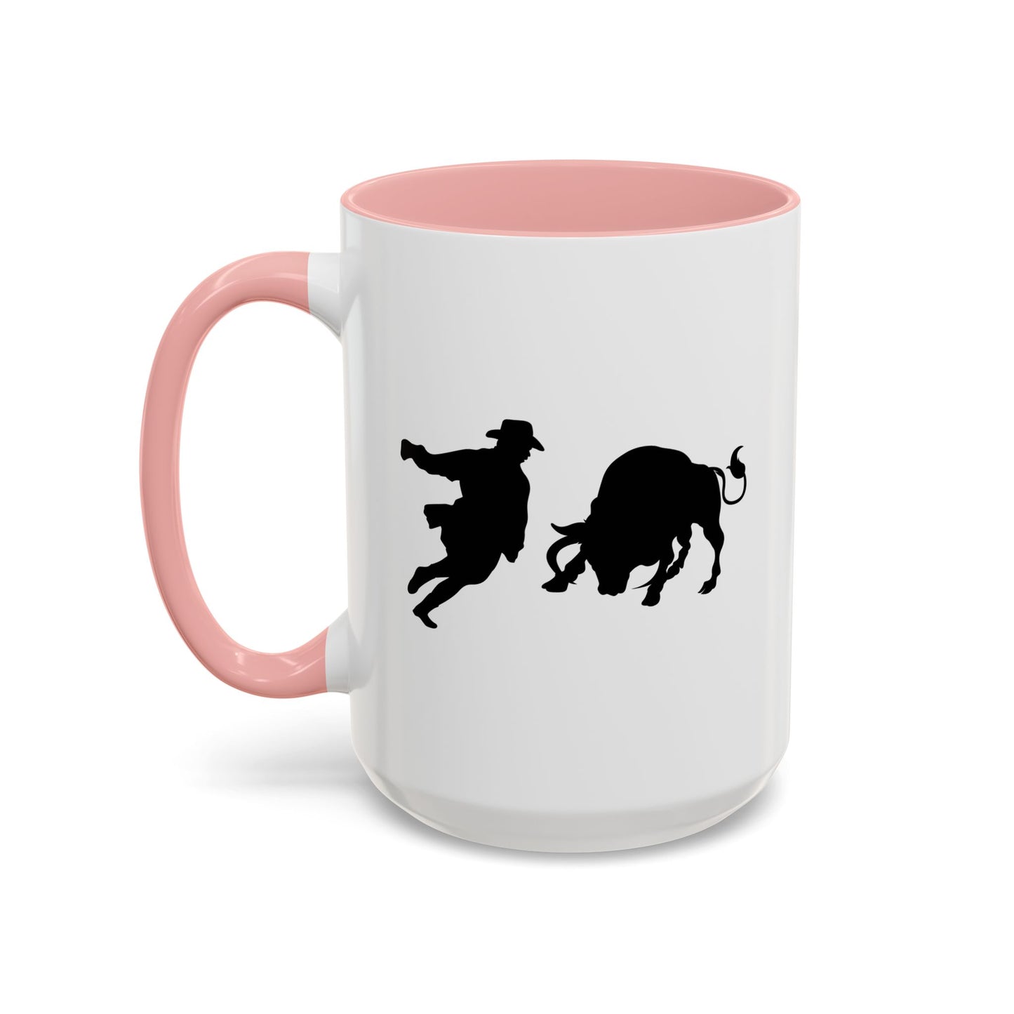 Accent Coffee Mug (11, 15oz) - Clown and Bull - Silhouette