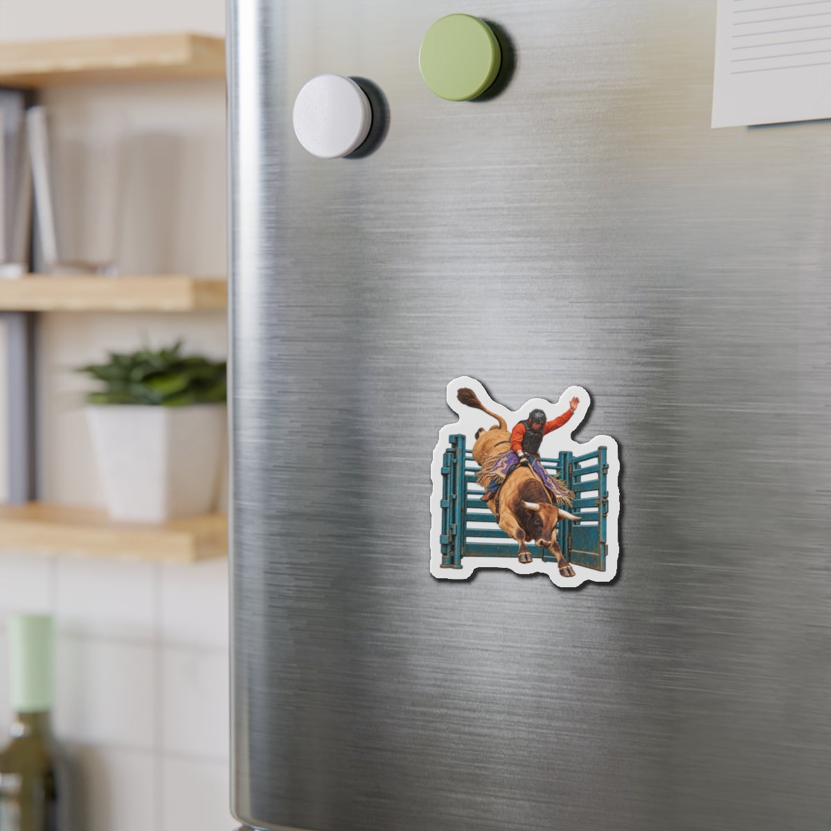 Die-Cut Magnets — Cowboys - Bull Rider - Out of the Chute - without Text - 3D Transparent