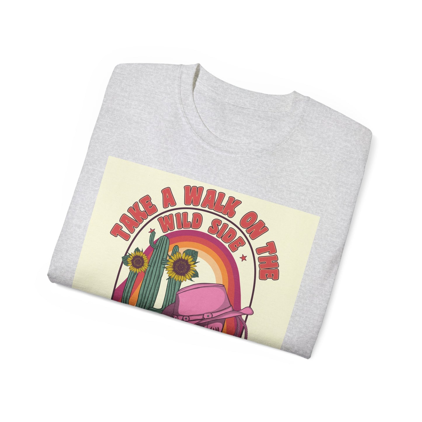 Unisex Ultra Cotton Tee - Cowgirl Sunset Boots & Cactus