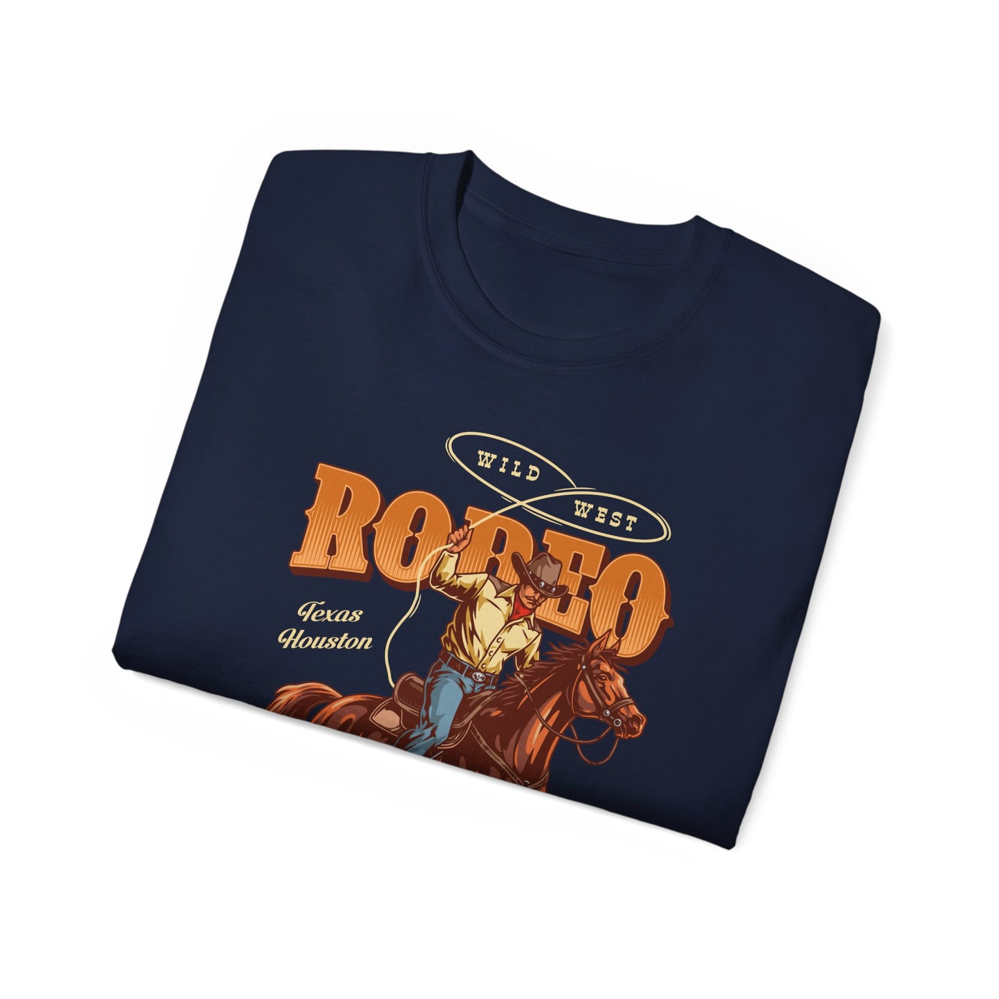 Western Rodeo Cowboy Tee - Fun Casual Shirt for Rodeo Fans, Gift for Country Lovers, Festival Outfit, Everyday Wear, Rodeo Apparel - Wild West - Houston, Texas - American Rodeo Cowboy