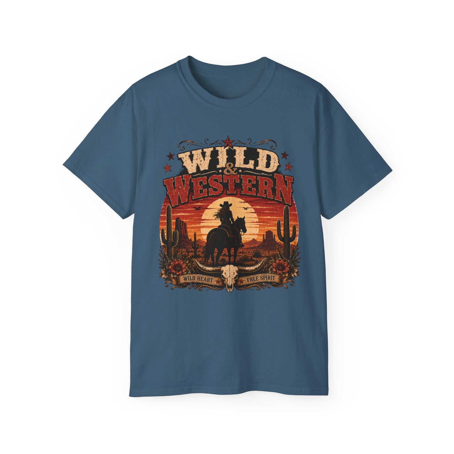 T-Shirt - Wild Western sunset ride