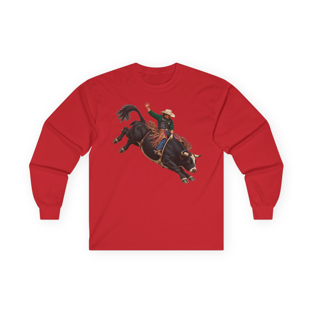 Unisex Ultra Cotton Long Sleeve Tee - Cowboys - Bull Rider - Latino - without Text - 3D Transparent