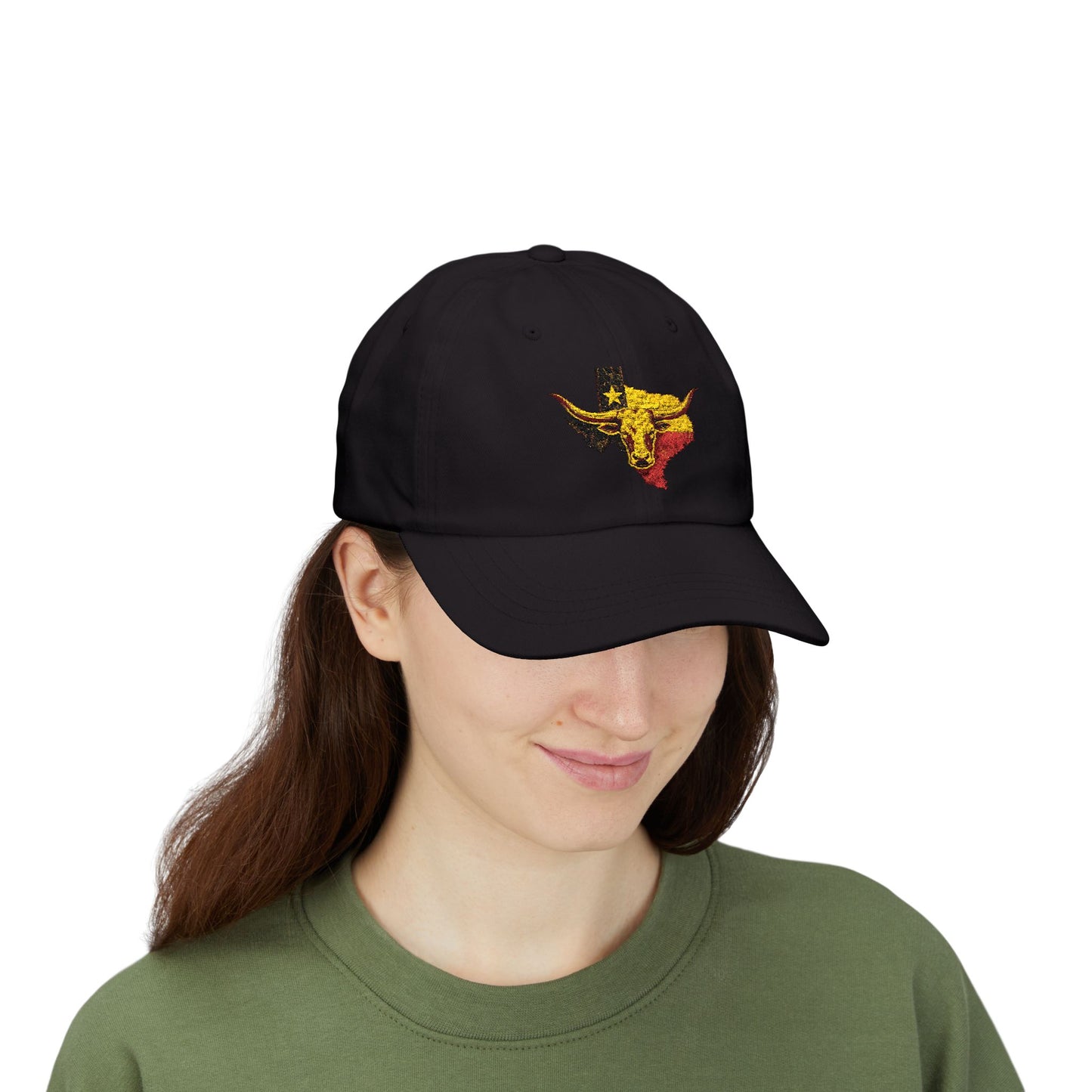 Texas Longhorn Dad Cap – Embroidered Texas Flag Steer Hat