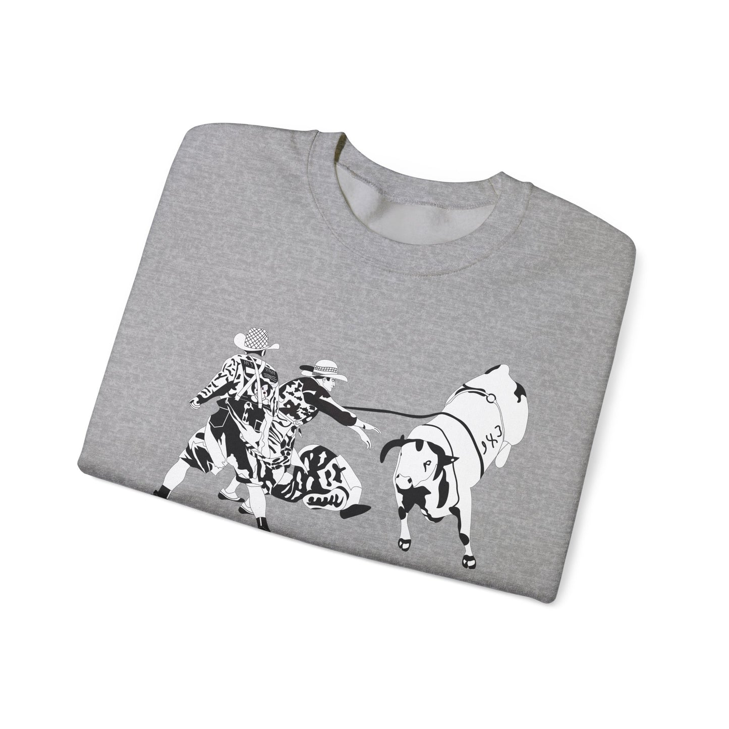 Crewneck Sweatshirt - Clowns and Bull - BW