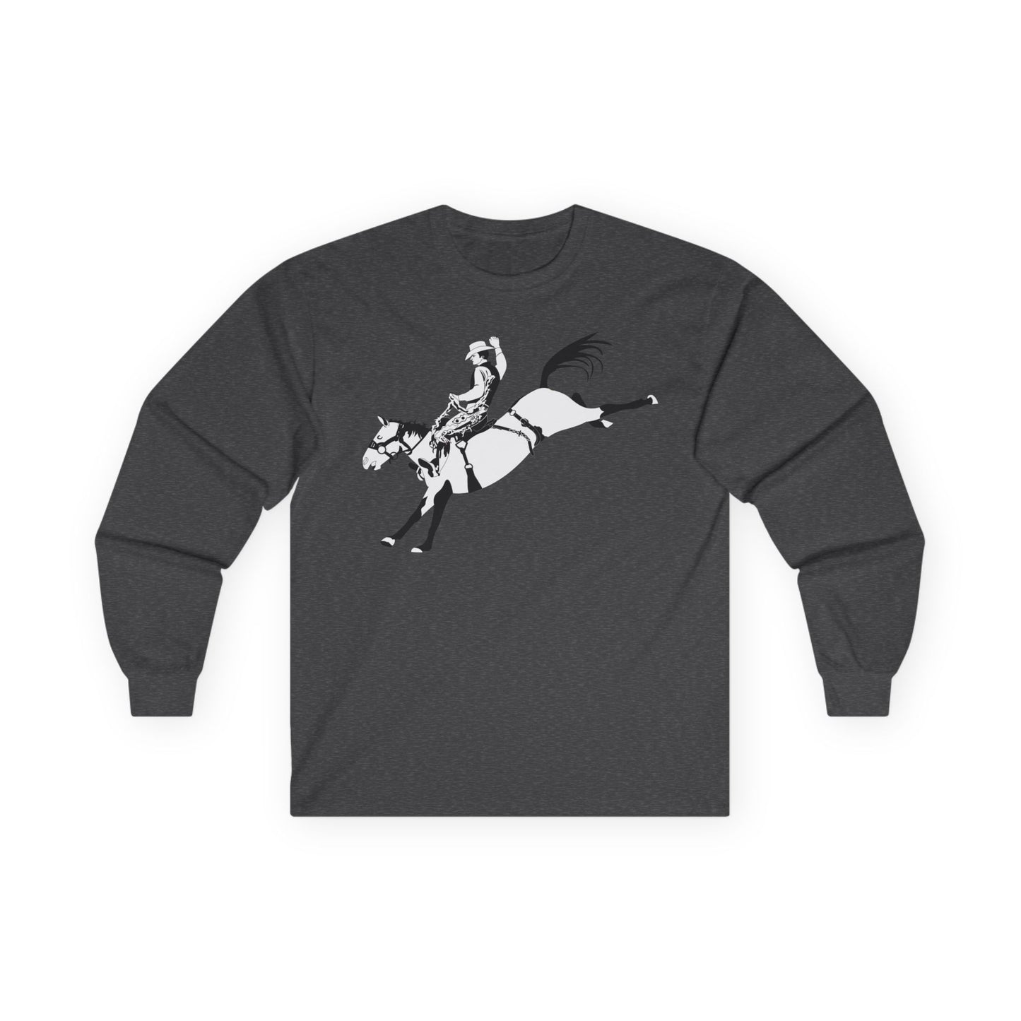 Unisex Ultra Cotton Long Sleeve Tee - Cowboy - Bronco Buster - BW