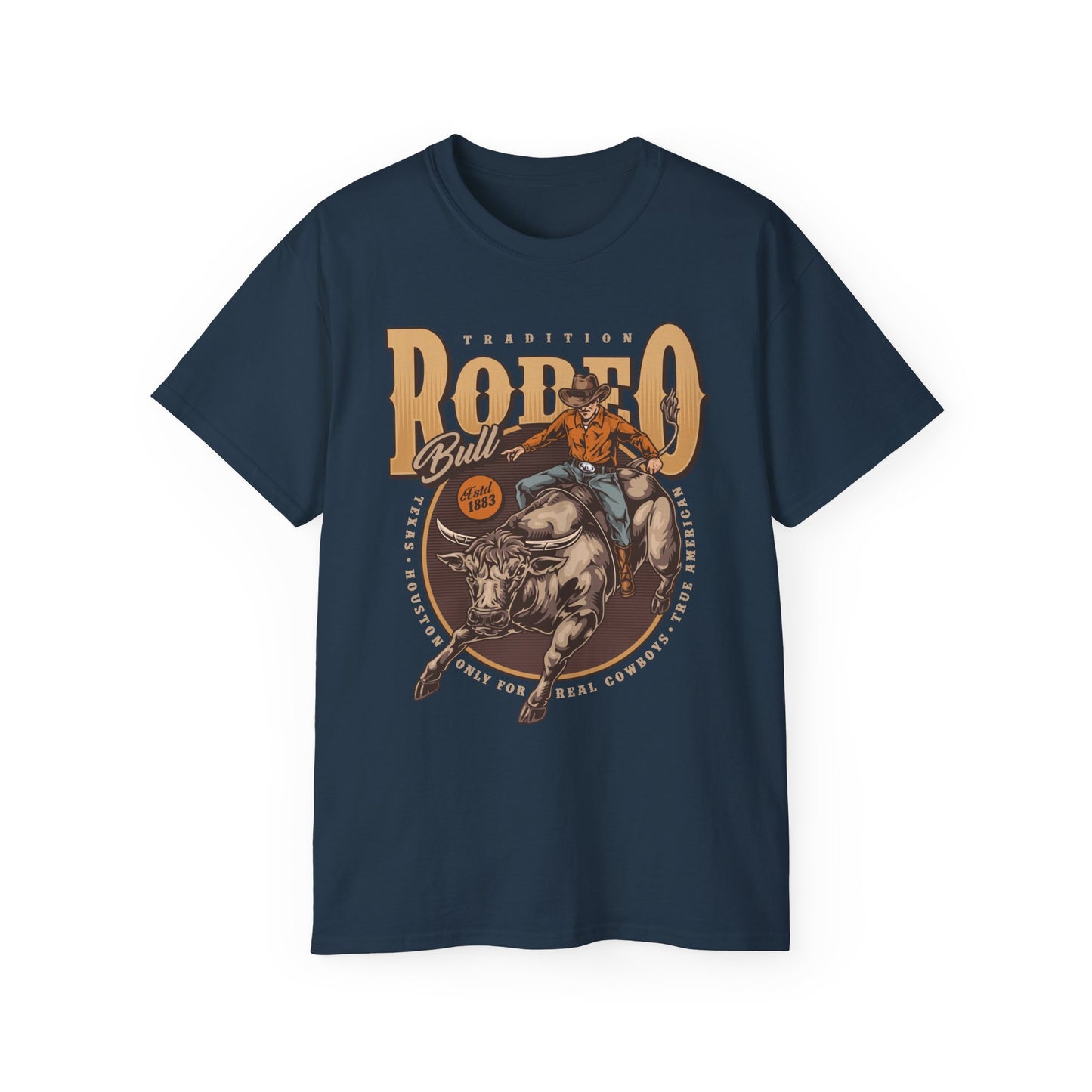 Western Rodeo Cowboy Tee - Fun Casual Shirt for Rodeo Fans, Gift for Country Lovers, Festival Outfit, Everyday Wear, Rodeo Apparel - Tradition Rodeo Bull - Real Cowboys