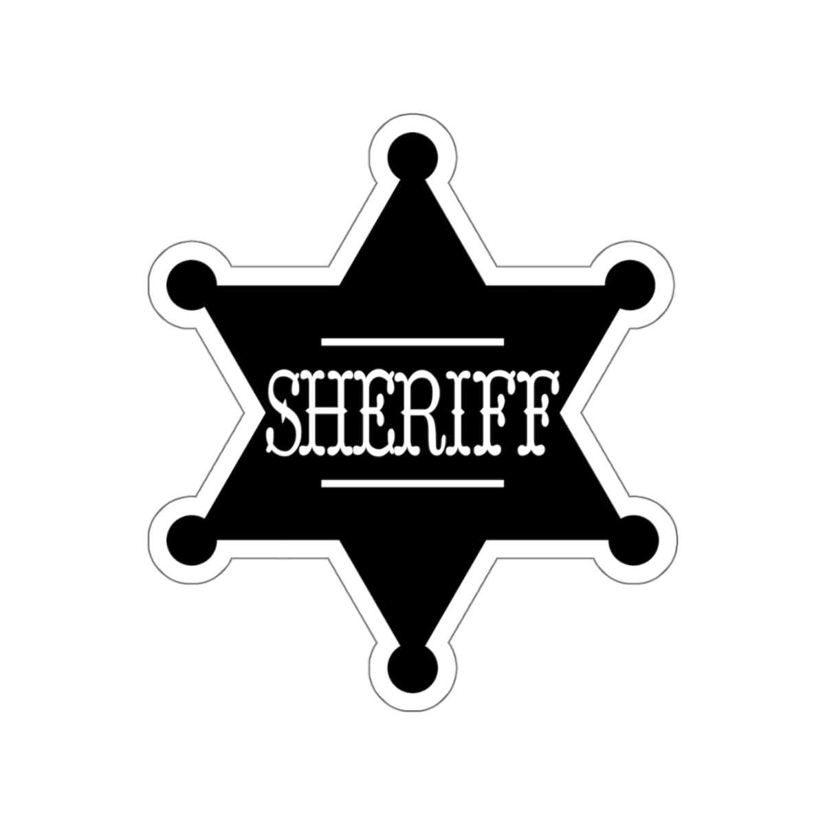 Die-cut stickers - Sheriff Badge w Txt Sheriff X 300