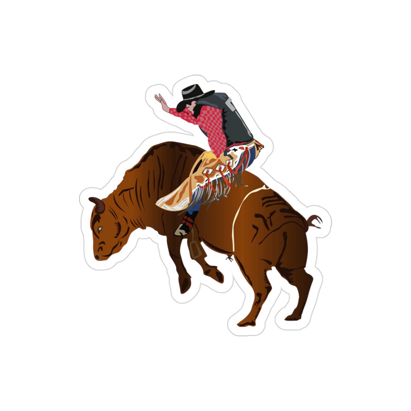 Cowboy Bull-Rider Die-Cut Sticker - Transparent Outdoor Decor, Perfect for Laptops, Cars, Water Bottles, Gifts, and Western Lovers