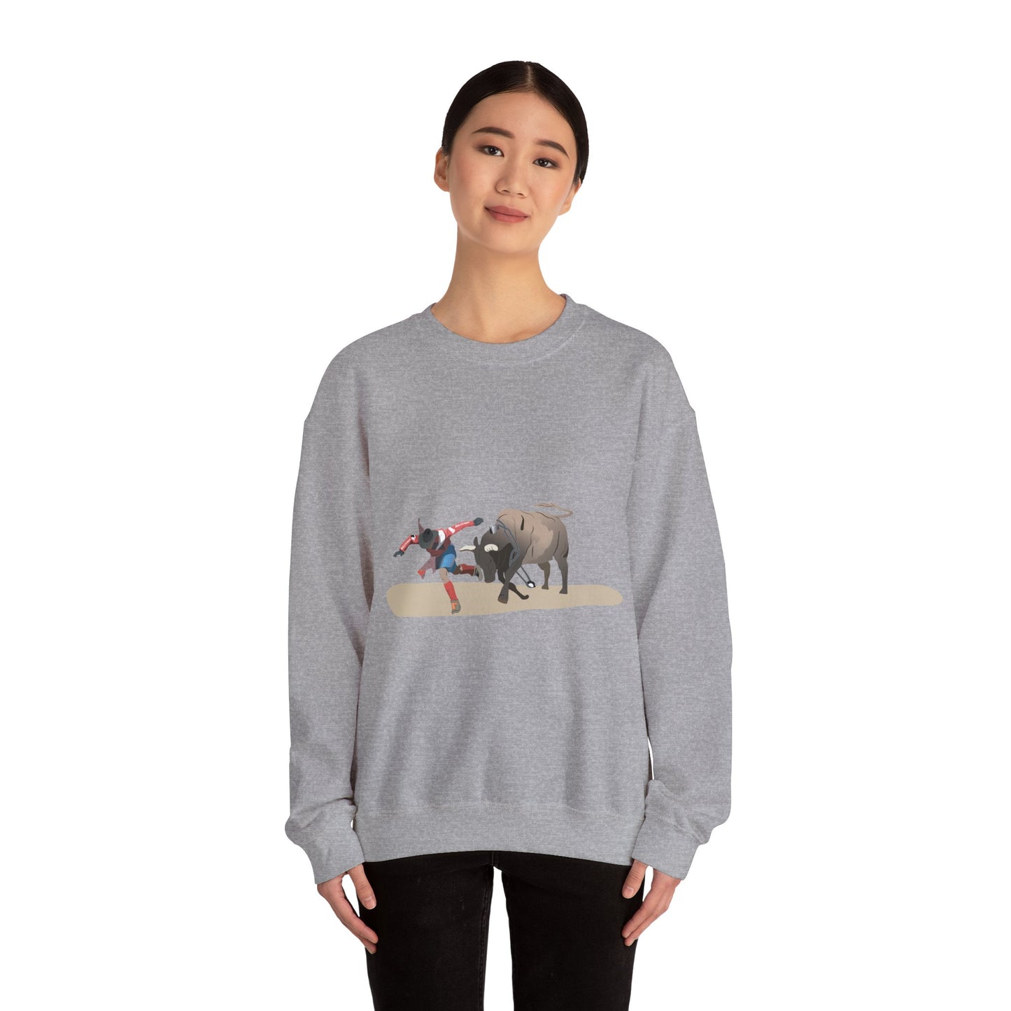 Crewneck Sweatshirt - Rodeo - Bull and Clown