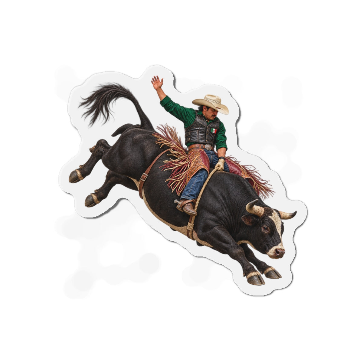 Die-Cut Magnets — Cowboys - Bull Rider - Latino - without Text - 3D Transparent
