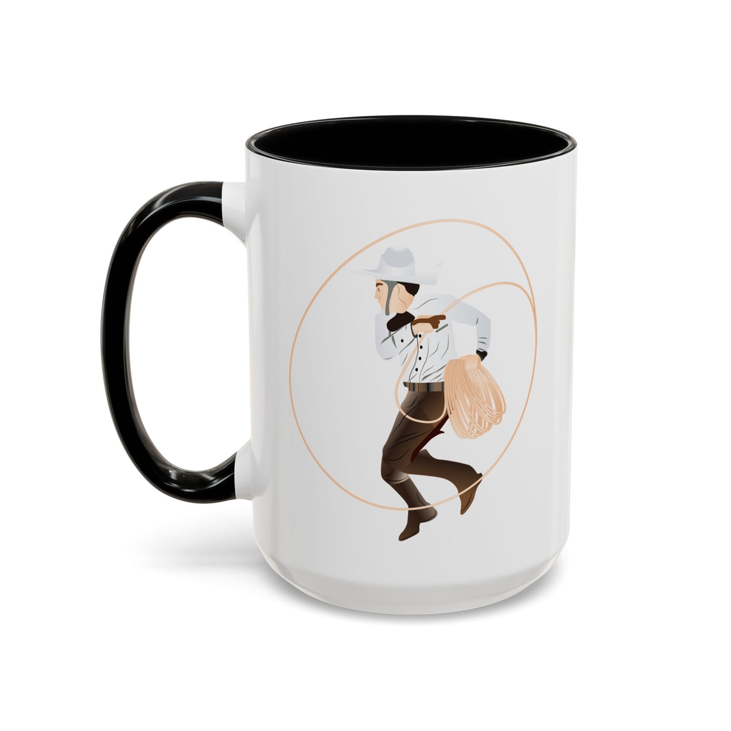Accent Coffee Mug (11, 15oz) - Rodeo - Mexican Cowboy - Lariat